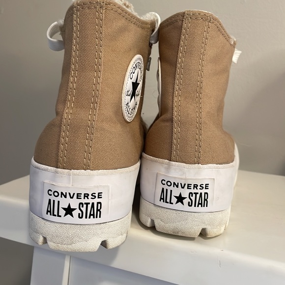 Converse all-star platform high top sneakers with faux Sherling lining - Picture 4 of 11